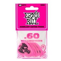 Ernie Ball - .60 Mm Pink Pack Of 12 Guitar Pick