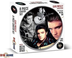 Elvis Presley -8 Piece Coaster Set With Bottle Opener