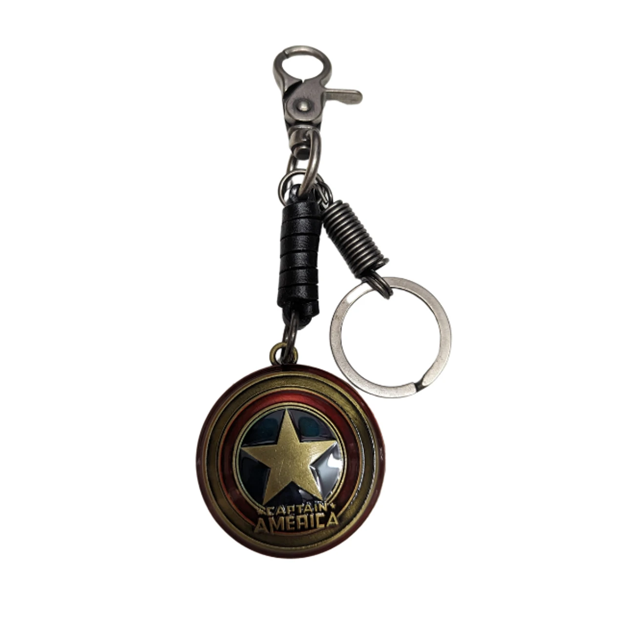 Marvel Captain America - Rustic Metal And Leather Keyring