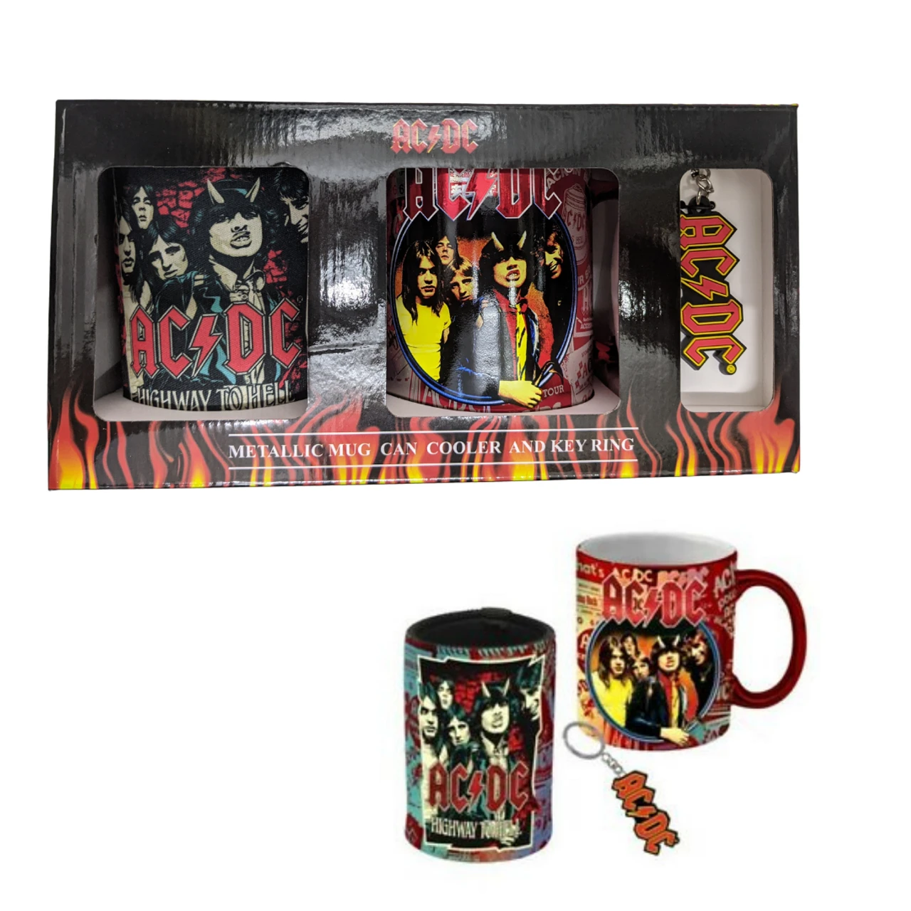 AC/DC - Can Cooler, Keyring & Mug Pack