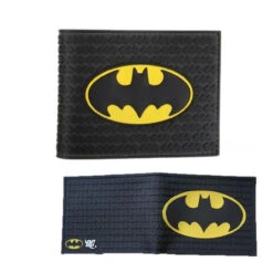 DC Batman - Black / Yellow Logo Bifold With Zip Coin Pouch Wallet