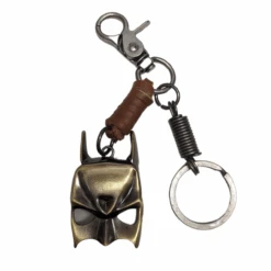 DC Batman - Rustic Metal And Leather Keyring