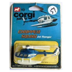 Kids Corgi Junior - 1978 Chopper Squad Jet Ranger Surf Rescue Blue Helicopter #63 Die-Cast Collectable