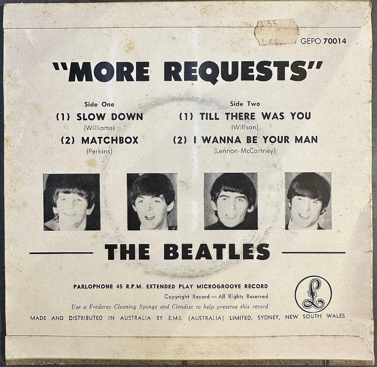 Beatles – More Requests 7" EP Vinyl (Used) - Image 3