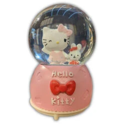 Hello Kitty - 12cm With Light & White Rabbit Snowglobe