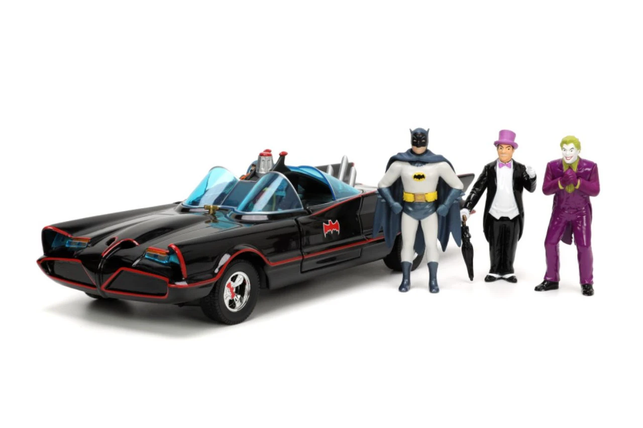 Batman (TV) - Classic Batmobile With 4 Figures 1:24 Scale Set Die Cast Cars