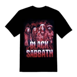 Black Sabbath - Red Logo/Bandmembers Unisex T-Shirt