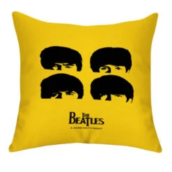Beatles - Yellow Hard Days Night Canvas Style Cushion