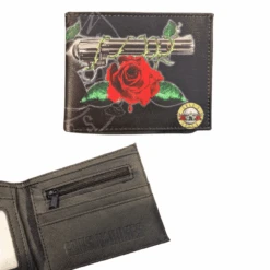 Guns N' Roses - Roses & Gun Bifold With Zip Coin Pouch Wallet